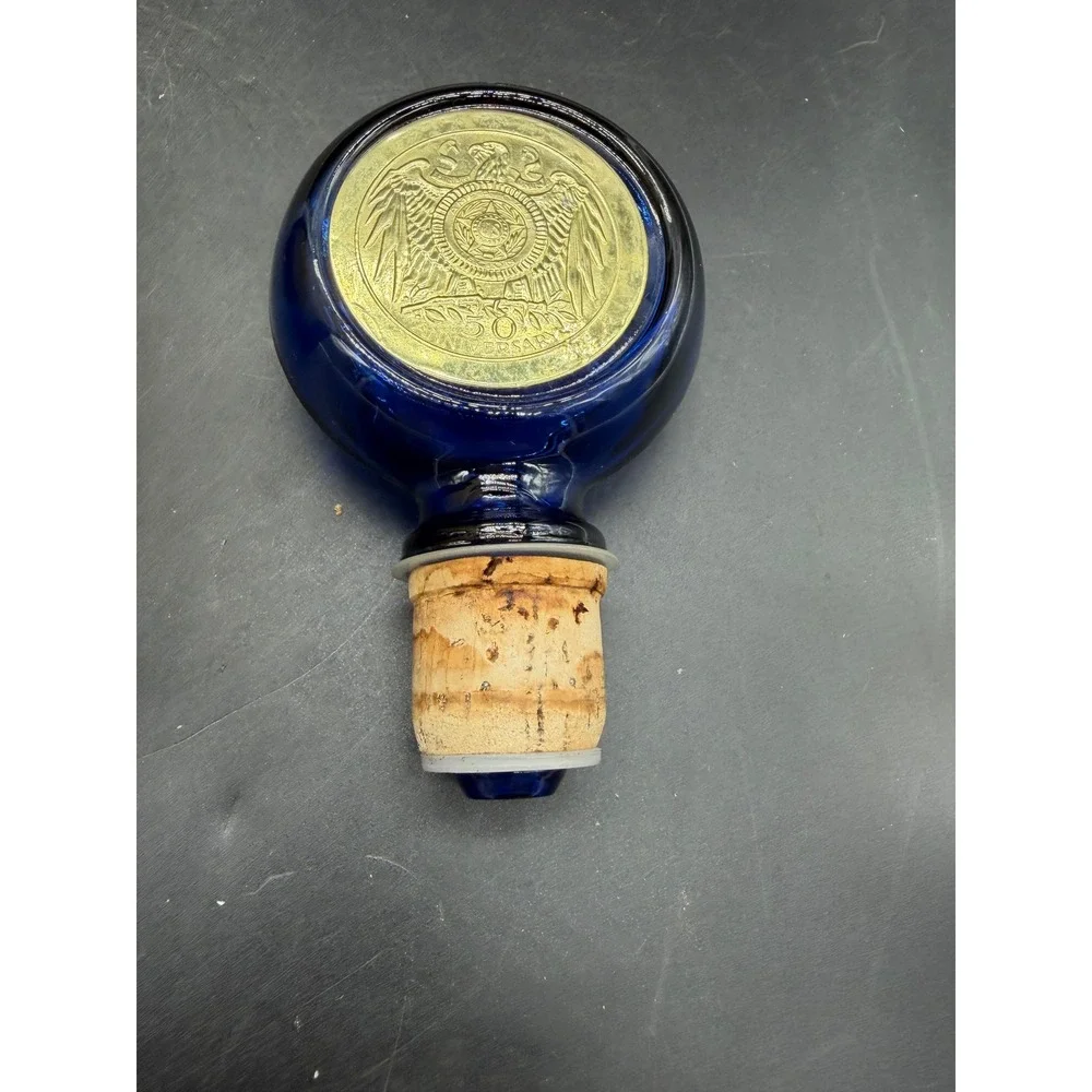 Vintage American Legion 50th Anniversary Cobalt Blue Glass Decanter J.W. Dant
